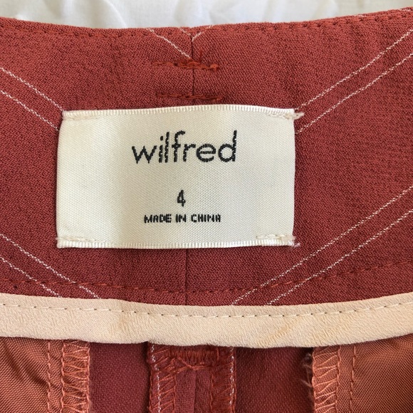 Aritzia Wilfred Red Tie-Front Pant Pinstripe High-waisted Dress Trouser Pant - Picture 9 of 14